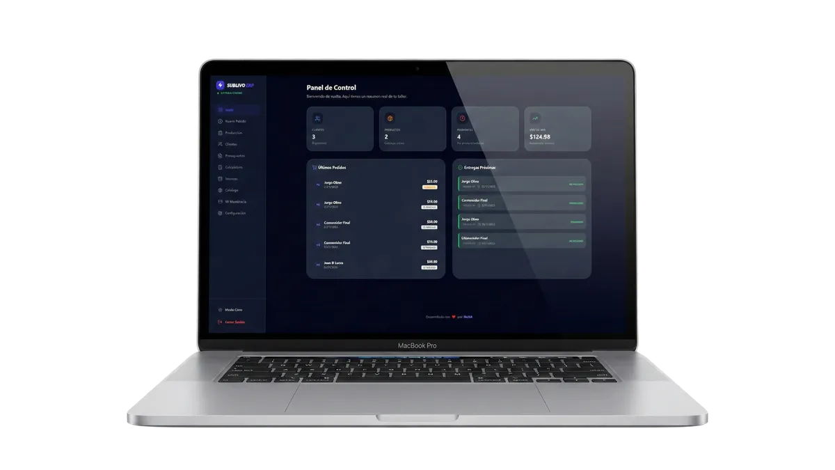 Sublivo Dashboard Preview - ERP para talleres de sublimación